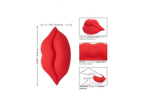 Wibrator mini Muah Calexotics czerwony silikonowy 8.3 cm - 9
