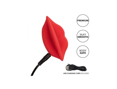 Wibrator mini Muah Calexotics czerwony silikonowy 8.3 cm - 10