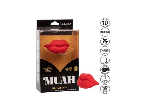 Wibrator mini Muah Calexotics czerwony silikonowy 8.3 cm - 11