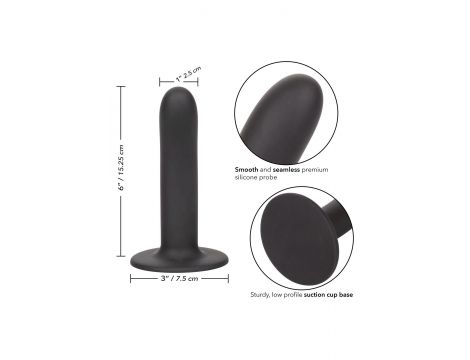 Dildo analne Boundless silikonowe gładkie czarne 15 cm Calexotics - 5