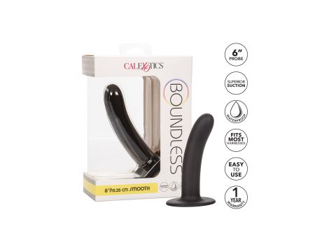 Dildo analne Boundless silikonowe gładkie czarne 15 cm Calexotics - 6