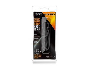 Pierścień erekcyjny Stay Hard Double Loop silikonowy czarny