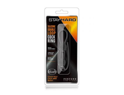 Pierścień erekcyjny Stay Hard Double Loop silikonowy czarny