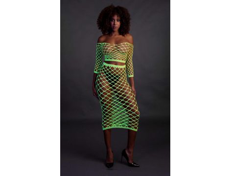 Komplet bielizny Ouch neonowy zielony XS/XL - 4