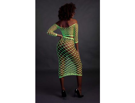 Komplet bielizny Ouch neonowy zielony XS/XL - 5