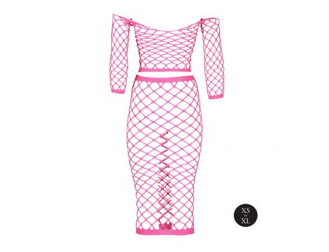 Komplet bielizny neonowy Ouch! różowy UV XS/XL - 7