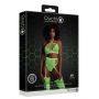 Komplet bielizny Ouch! neonowy zielony crop top pończochy XS/XL - 4