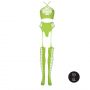 Komplet bielizny Ouch! neonowy zielony crop top pończochy XS/XL - 7