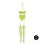 Komplet bielizny Ouch! neonowy zielony crop top pończochy XS/XL - 8