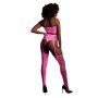 Neonowy komplet Ouch! crop top i pończochy różowy XS/XL - 3