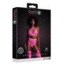 Neonowy komplet Ouch! crop top i pończochy różowy XS/XL - 4