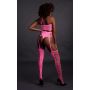 Neonowy komplet Ouch! crop top i pończochy różowy XS/XL - 6