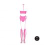 Neonowy komplet Ouch! crop top i pończochy różowy XS/XL - 8