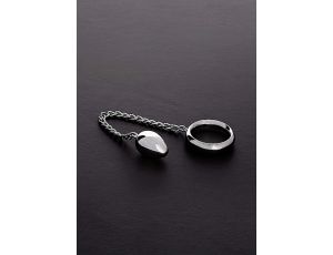 Pierścień erekcyjny Donut z jajkiem analnym i łańcuszkiem Steel 45 mm