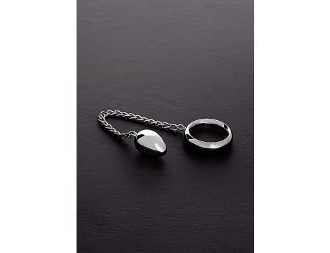 Pierścień erekcyjny Donut z jajkiem analnym i łańcuszkiem Steel 45 mm