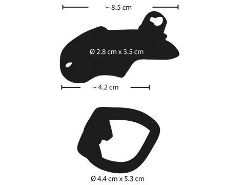 Klatka na penisa stalowa Fetish Collection z zamkiem 8 cm - 8