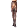 Rajstopy siatkowe Cottelli LEGWEAR z koronkowymi paskami M/L - 3