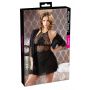 Koszulka nocna z kimonem Cottelli Lingerie czarna XL - 2