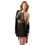 Koszulka nocna z kimonem Cottelli Lingerie czarna XL - 3
