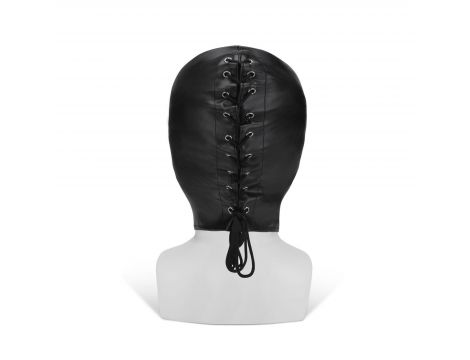 Kaptur BDSM Me You Us z oczami skóra PU czarny - 4