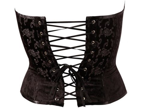 Gorset brokatowy Cottelli Party czarny XXL - 6