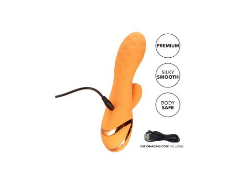 Wibrator króliczek Calexotics Newport Beach Babe pomarańczowy USB 21.5 cm - 5