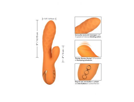 Wibrator króliczek Calexotics Newport Beach Babe pomarańczowy USB 21.5 cm - 6