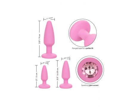 Zestaw biżuterii analnej Crystal Booty Kit Calexotics różowy - 3