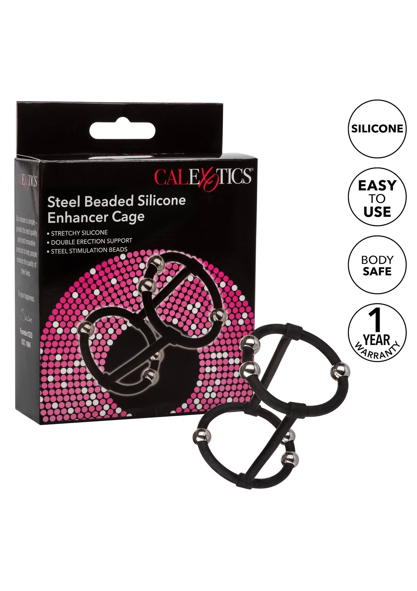 beaded silicone enhancer cage black