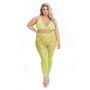 Komplet bielizny All About Leaf siatkowy zielony plus size Pink Lipstick - 5