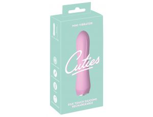 Mini wibrator Cuties Rose silikonowy różowy USB 14 cm