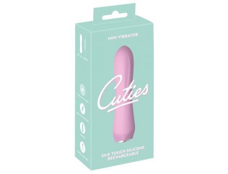 Mini wibrator Cuties Rose silikonowy różowy USB 14 cm