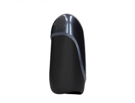 Wibrujący masturbator Loveline silikonowy czarny 7,5 cm - 2
