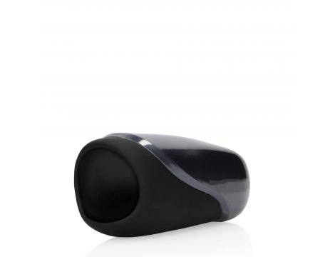 Wibrujący masturbator Loveline silikonowy czarny 7,5 cm - 3