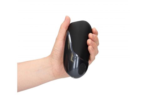 Wibrujący masturbator Loveline silikonowy czarny 7,5 cm - 4