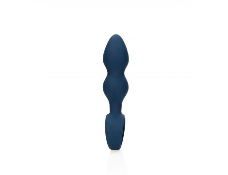 Korek analny silikonowy Loveline łezkowaty duży niebieski 12 cm - 7