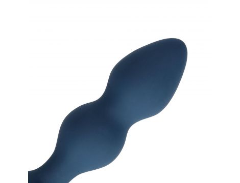 Korek analny silikonowy Loveline łezkowaty duży niebieski 12 cm - 8