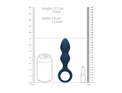 Korek analny silikonowy Loveline łezkowaty duży niebieski 12 cm - 10