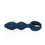 Korek analny silikonowy Loveline łezkowaty duży niebieski 12 cm - 4