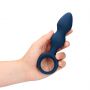 Korek analny silikonowy Loveline łezkowaty duży niebieski 12 cm - 6