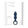 Korek analny silikonowy Loveline łezkowaty duży niebieski 12 cm - 11