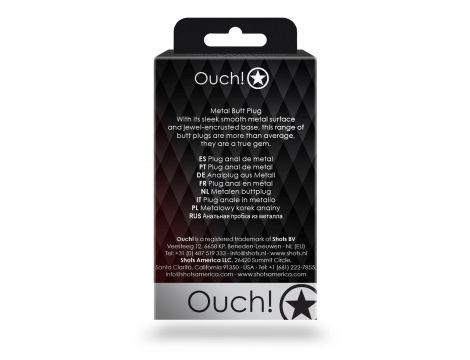 Korek analny z okrągłym klejnotem Ouch mały 6 cm - 4