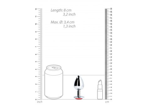 Aluminiowy korek analny z klejnotem Ouch średni 7 cm - 7