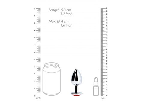 Duży aluminiowy korek analny z klejnotem Ouch! 8 cm - 9