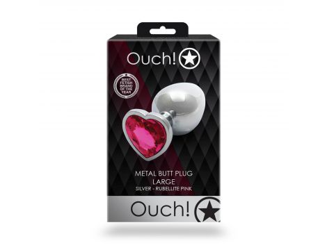 Duży korek analny z klejnotem serca Ouch!