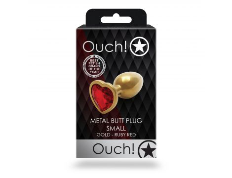 Korek analny Heart Gem mały Ouch! aluminiowy - 2