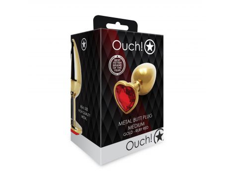 Korek analny Heart Gem Ouch średni 7 cm - 3