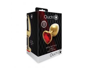 Korek analny Heart Gem duży złoty Ouch 8 cm