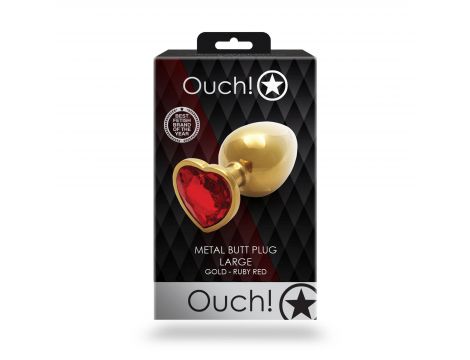 Korek analny Heart Gem duży złoty Ouch 8 cm - 3