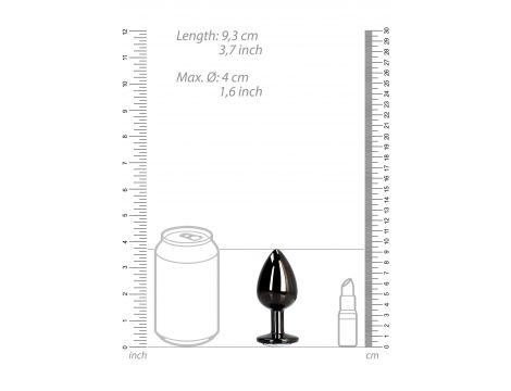 Duży korek analny z okrągłym klejnotem Ouch! 8 cm - 9